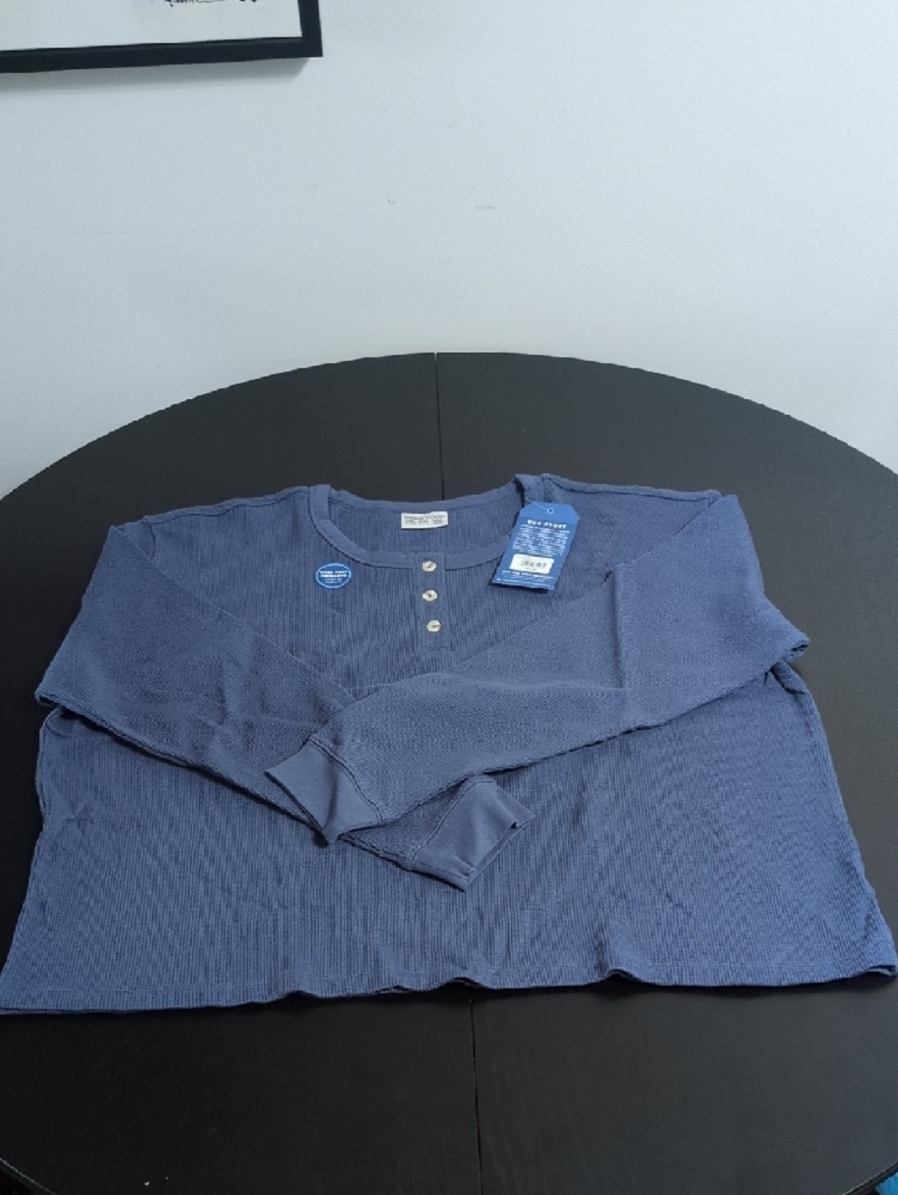 Life Is Good Women's Thermal Henley - Navy Blue